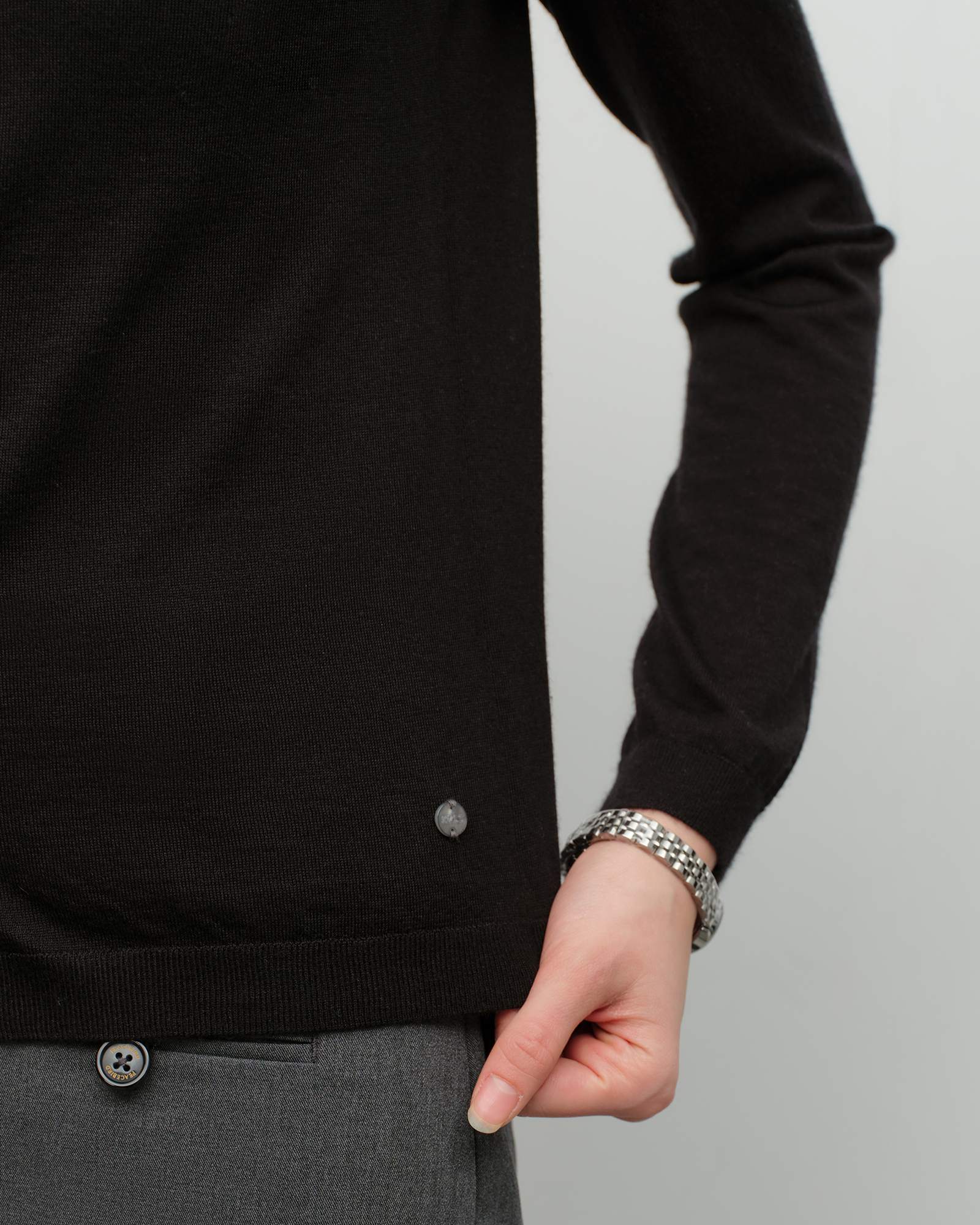 kvss  black cashmere cardigan sweater  
