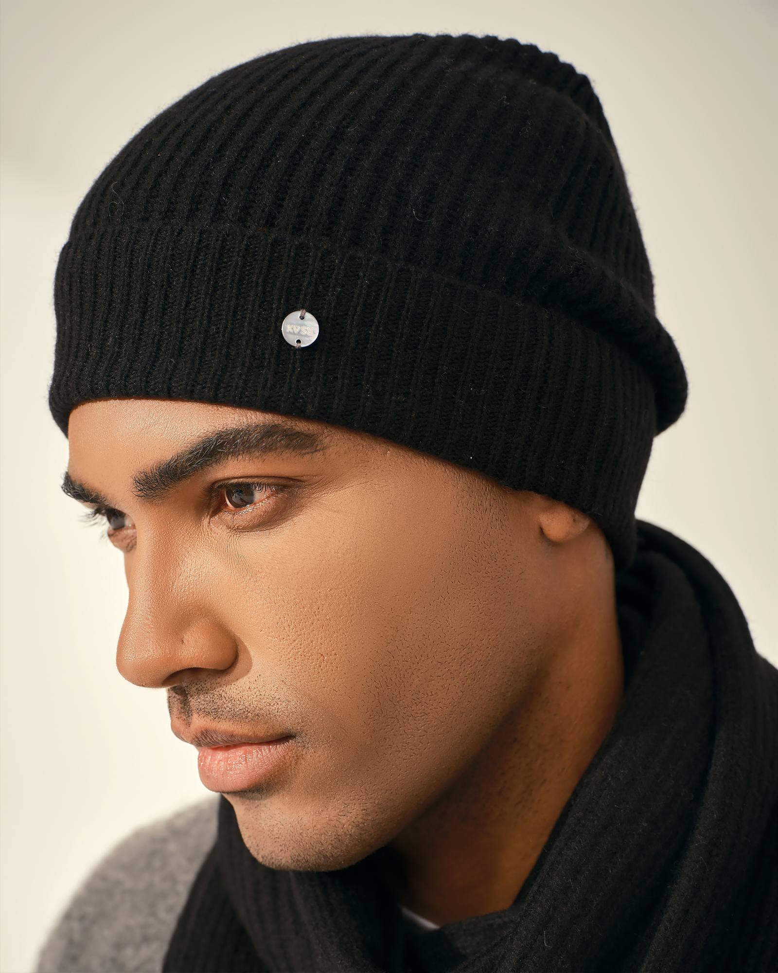 kvss  black cashmere hat mens 