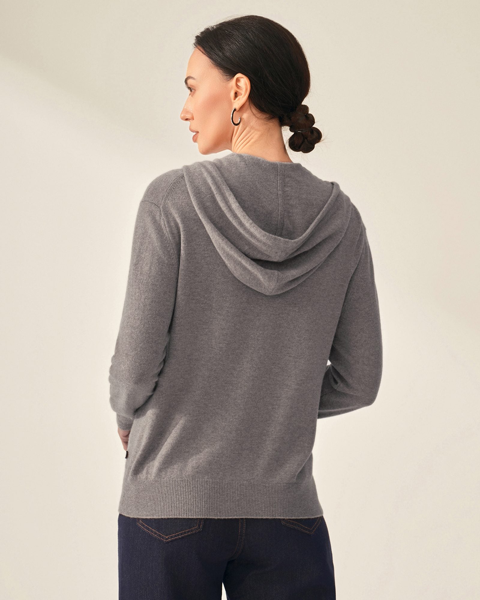 kvss  cashmere zip hoodie women's