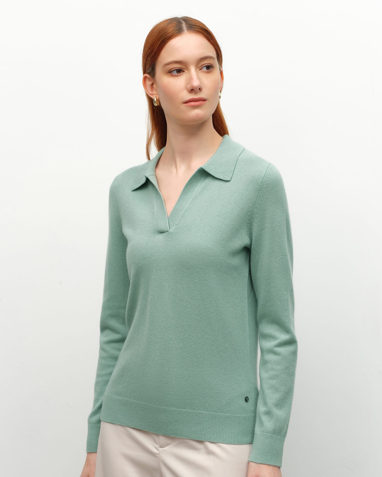 kvss  cotton cashmere polo sweater  kvss
