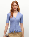 light blue cashmere cardigan
