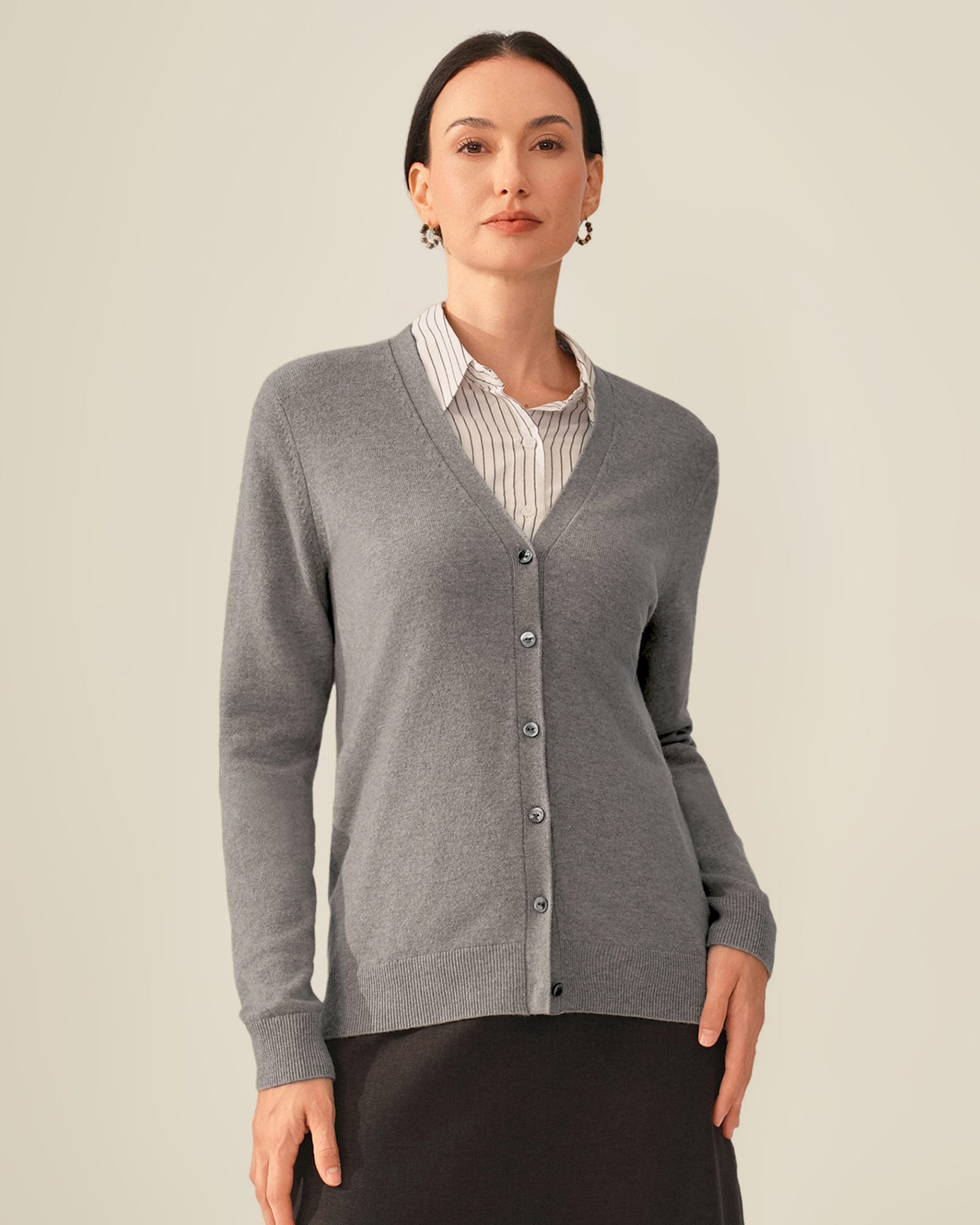 light grey cashmere cardigan