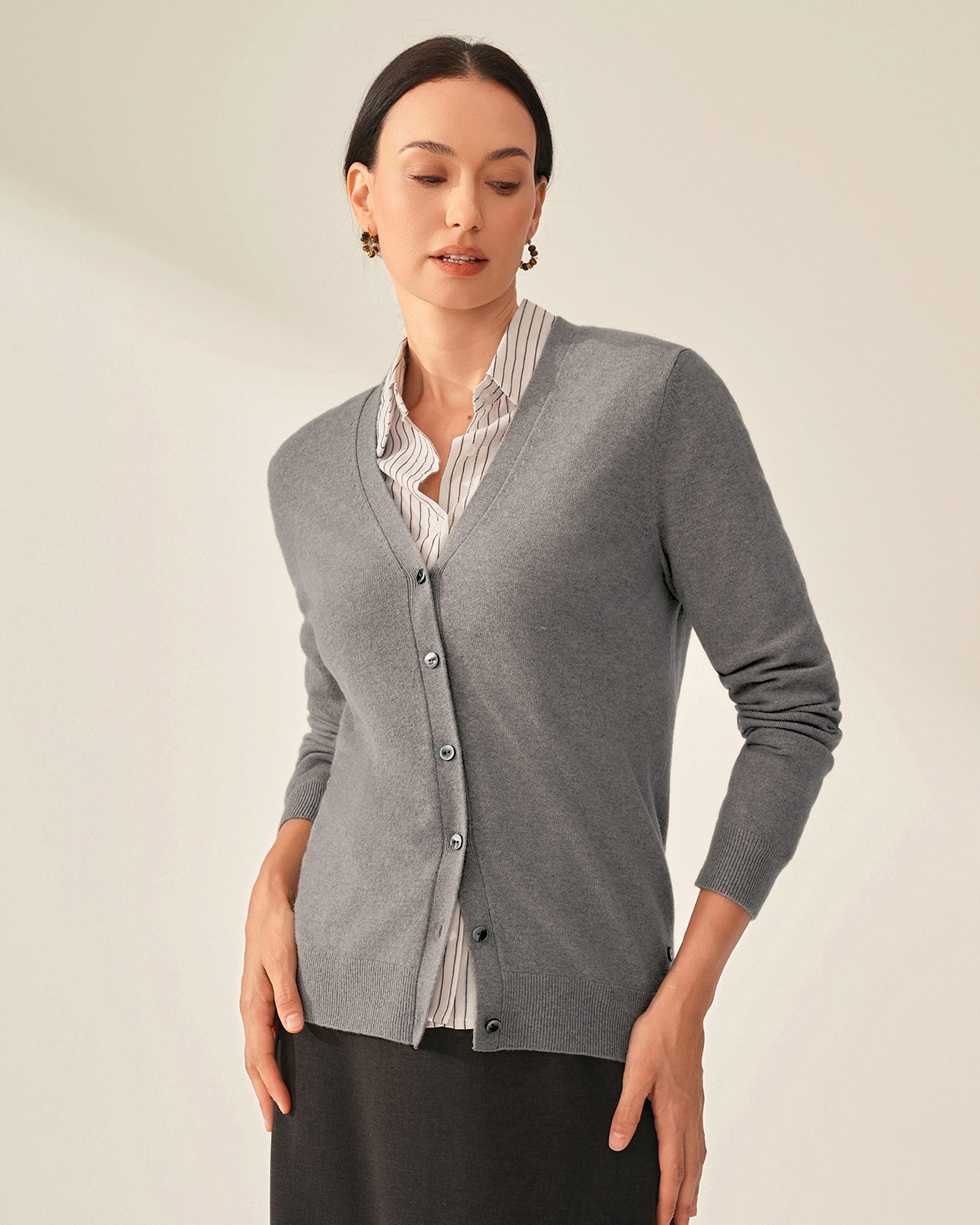 light grey cashmere cardigan  kvss