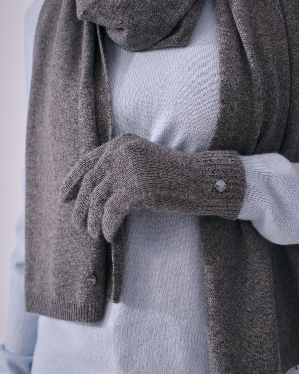 Luxurious Pure Cashmere Hat Scarf and Gloves Winter Set