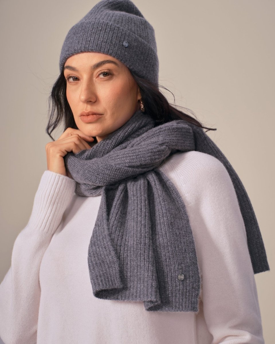 Luxurious Pure Cashmere Hat Scarf and Gloves Winter Set