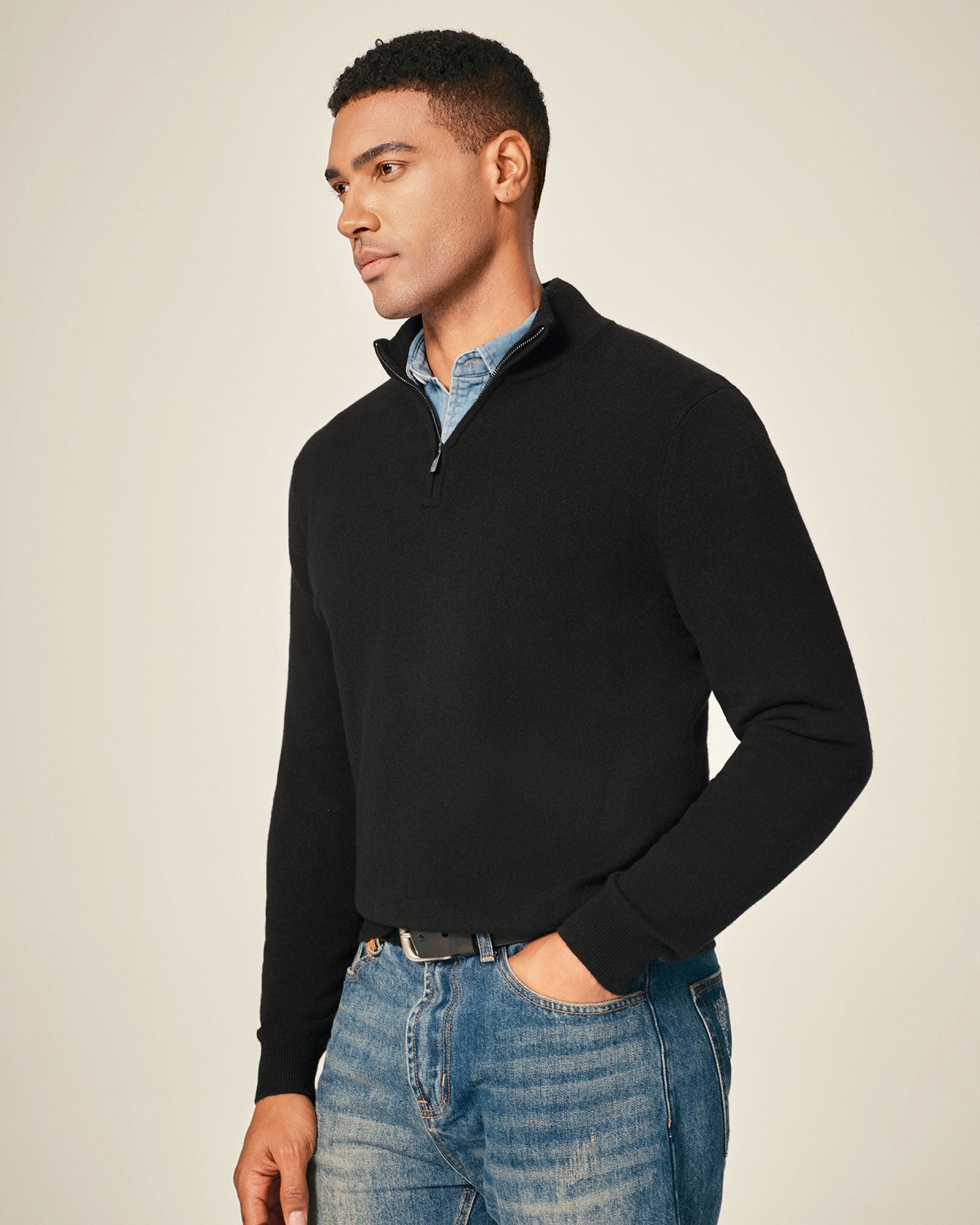 men's half zip sweater  kvss