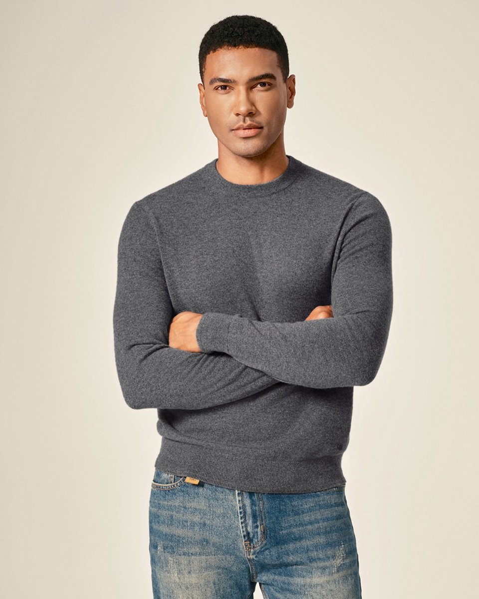 Men's 100% Pure Cashmere Crew Neck Pullover Sweater