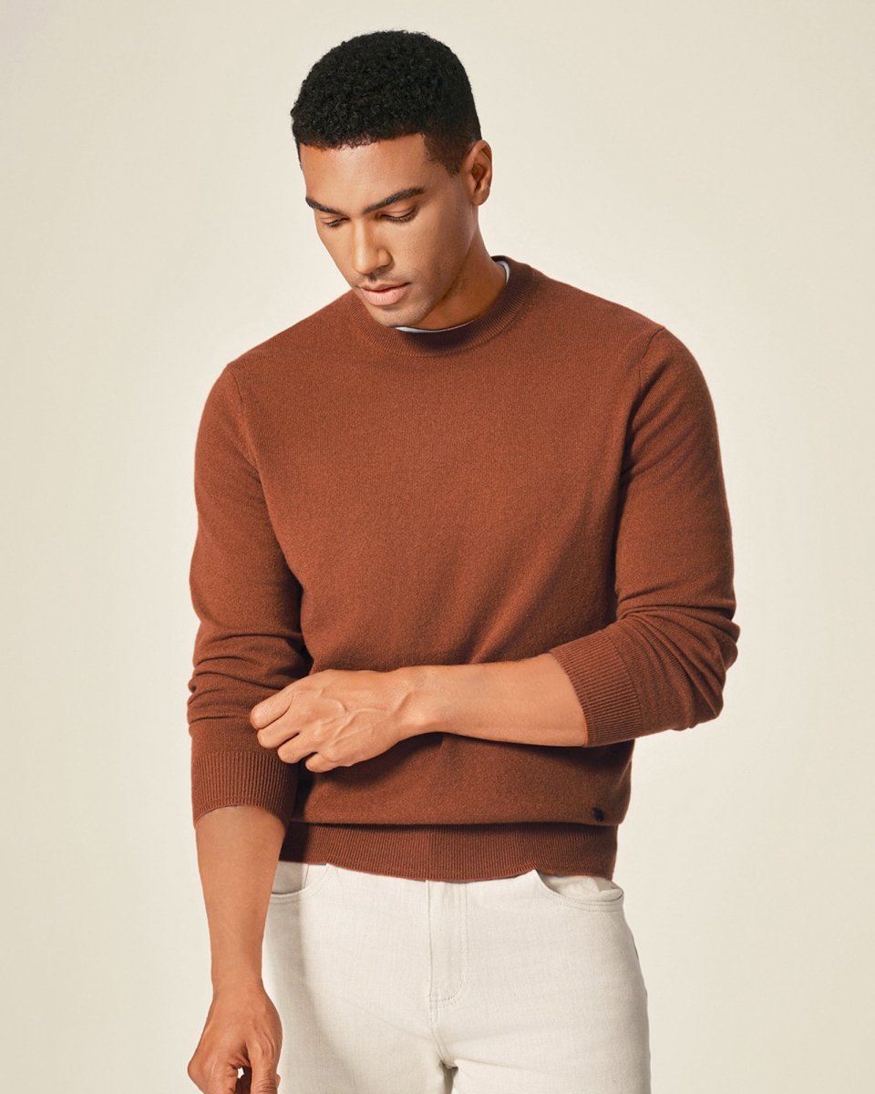 Men's 100% Pure Cashmere Crew Neck Pullover Sweater