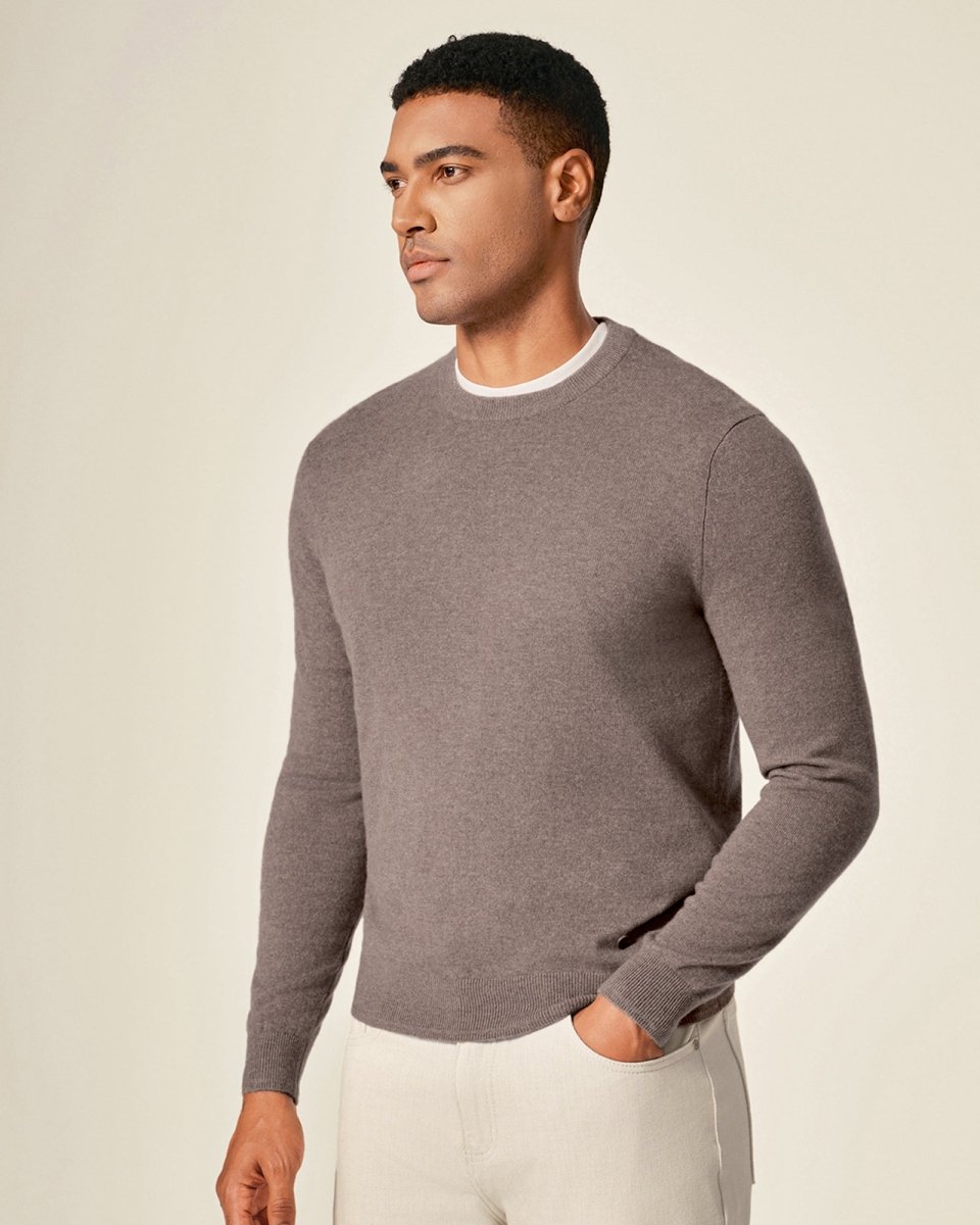 Men's 100% Pure Cashmere Crew Neck Pullover Sweater