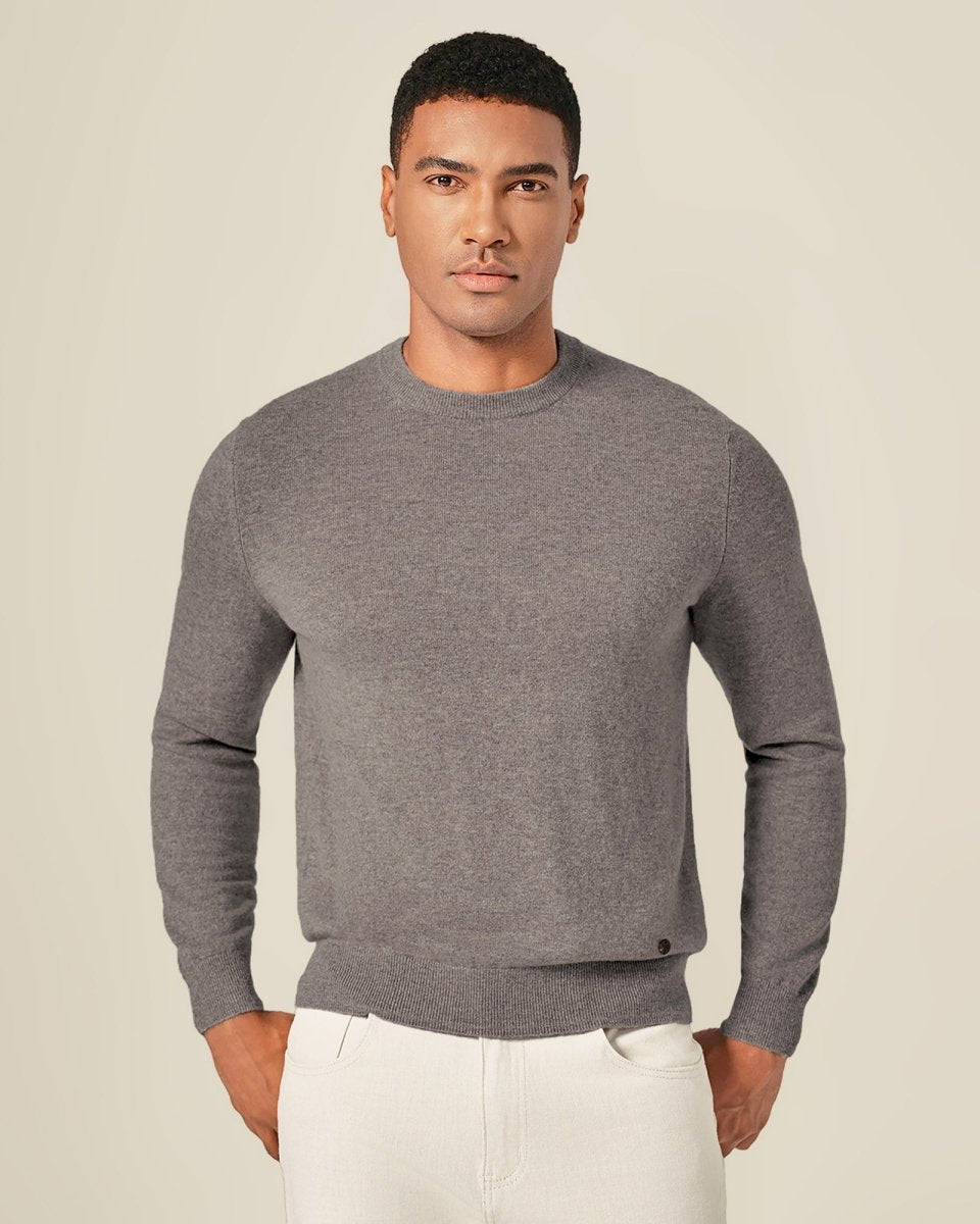 Men's 100% Pure Cashmere Crew Neck Pullover Sweater