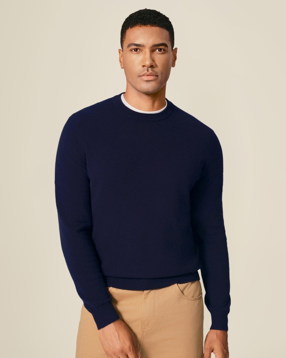 Men's 100% Pure Cashmere Crew Neck Pullover Sweater