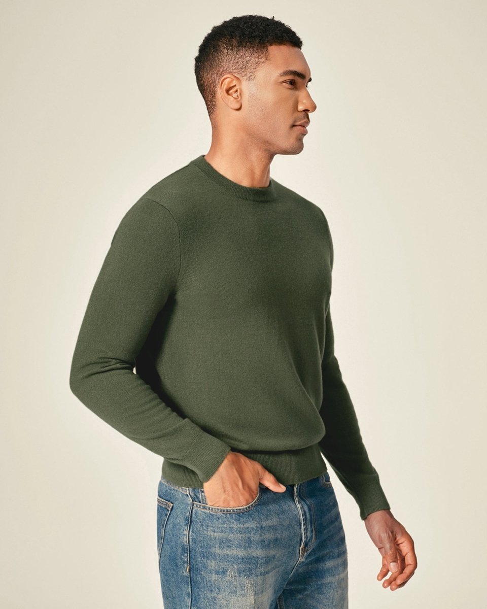 Men's 100% Pure Cashmere Crew Neck Pullover Sweater