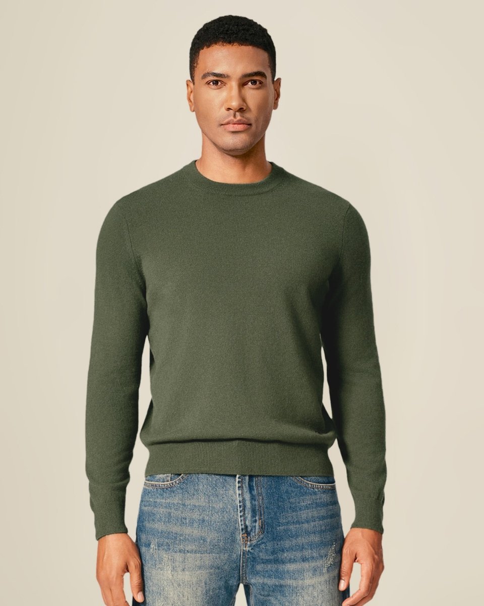 Men's 100% Pure Cashmere Crew Neck Pullover Sweater