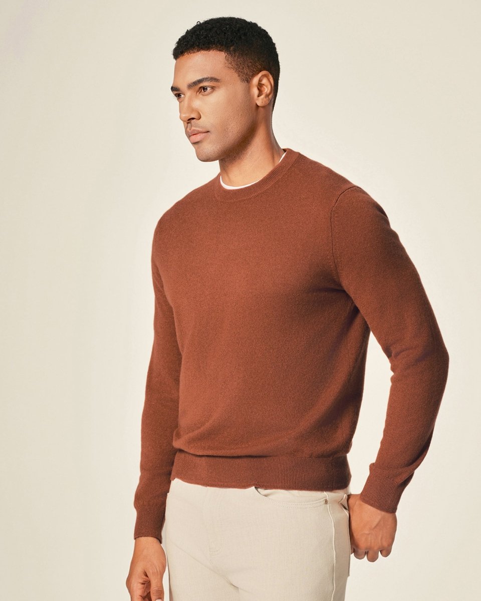 Men's 100% Pure Cashmere Crew Neck Pullover Sweater
