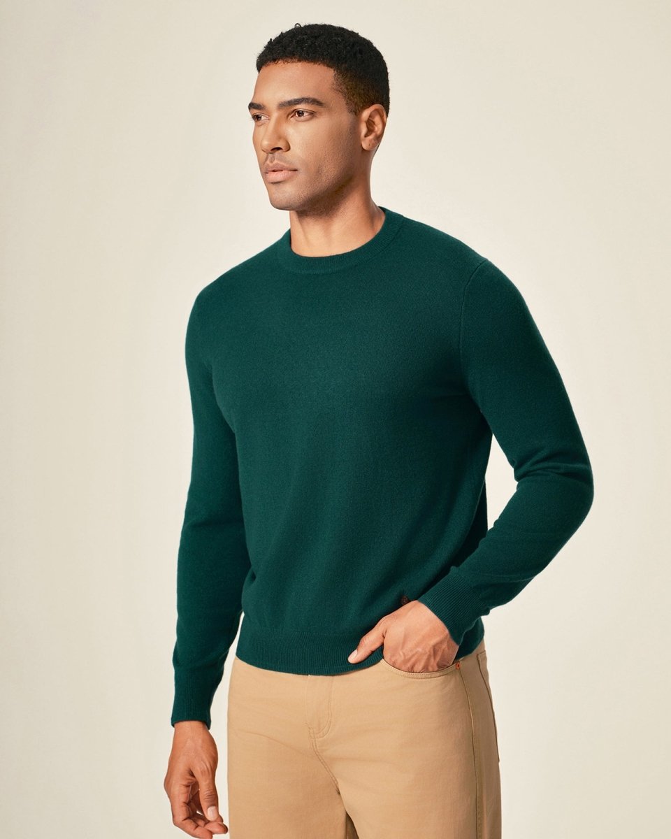 Men's 100% Pure Cashmere Crew Neck Pullover Sweater