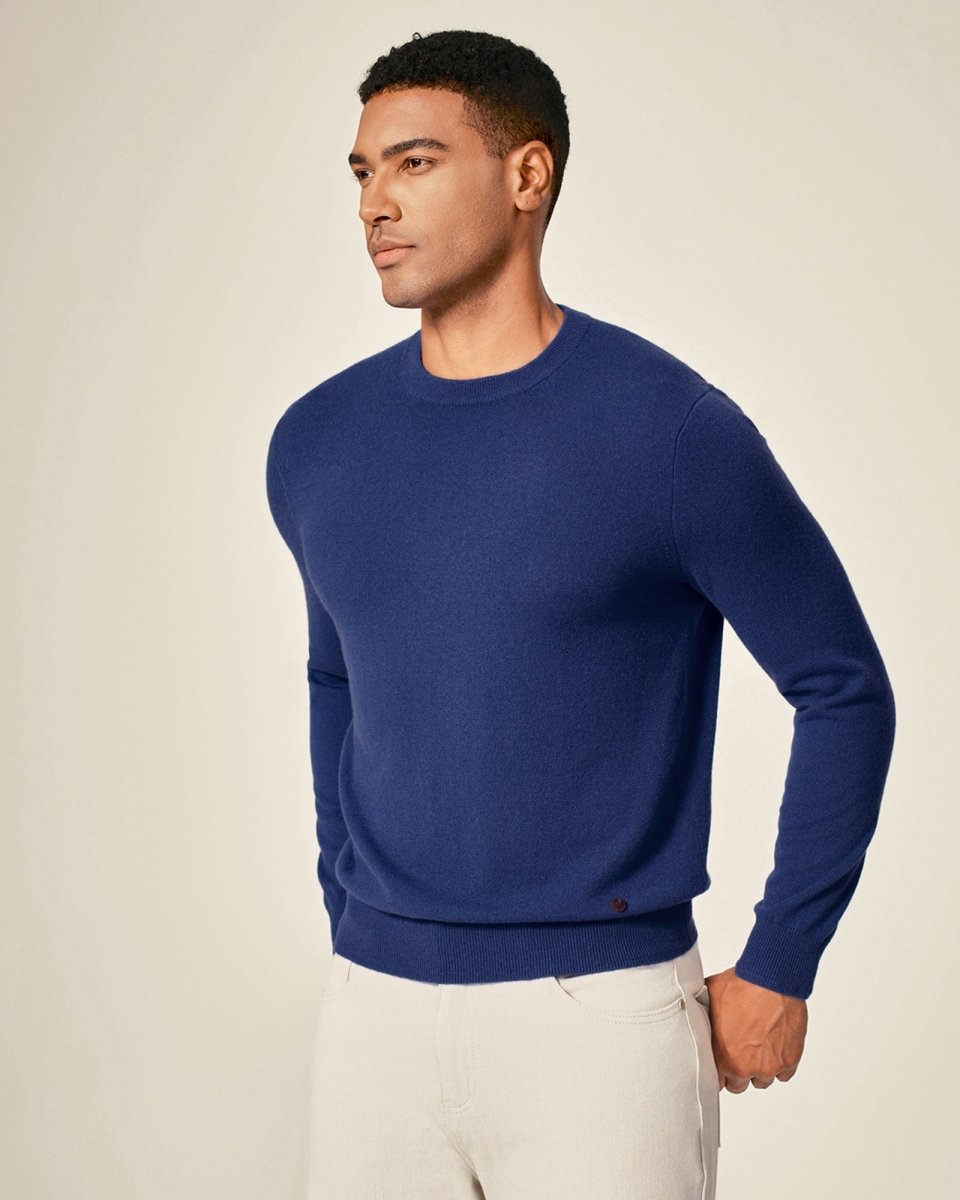 Men's 100% Pure Cashmere Crew Neck Pullover Sweater