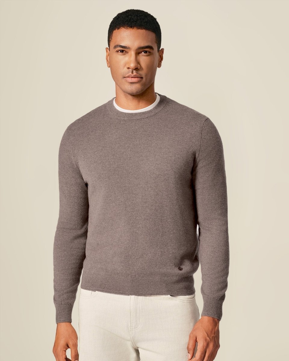 Men's 100% Pure Cashmere Crew Neck Pullover Sweater