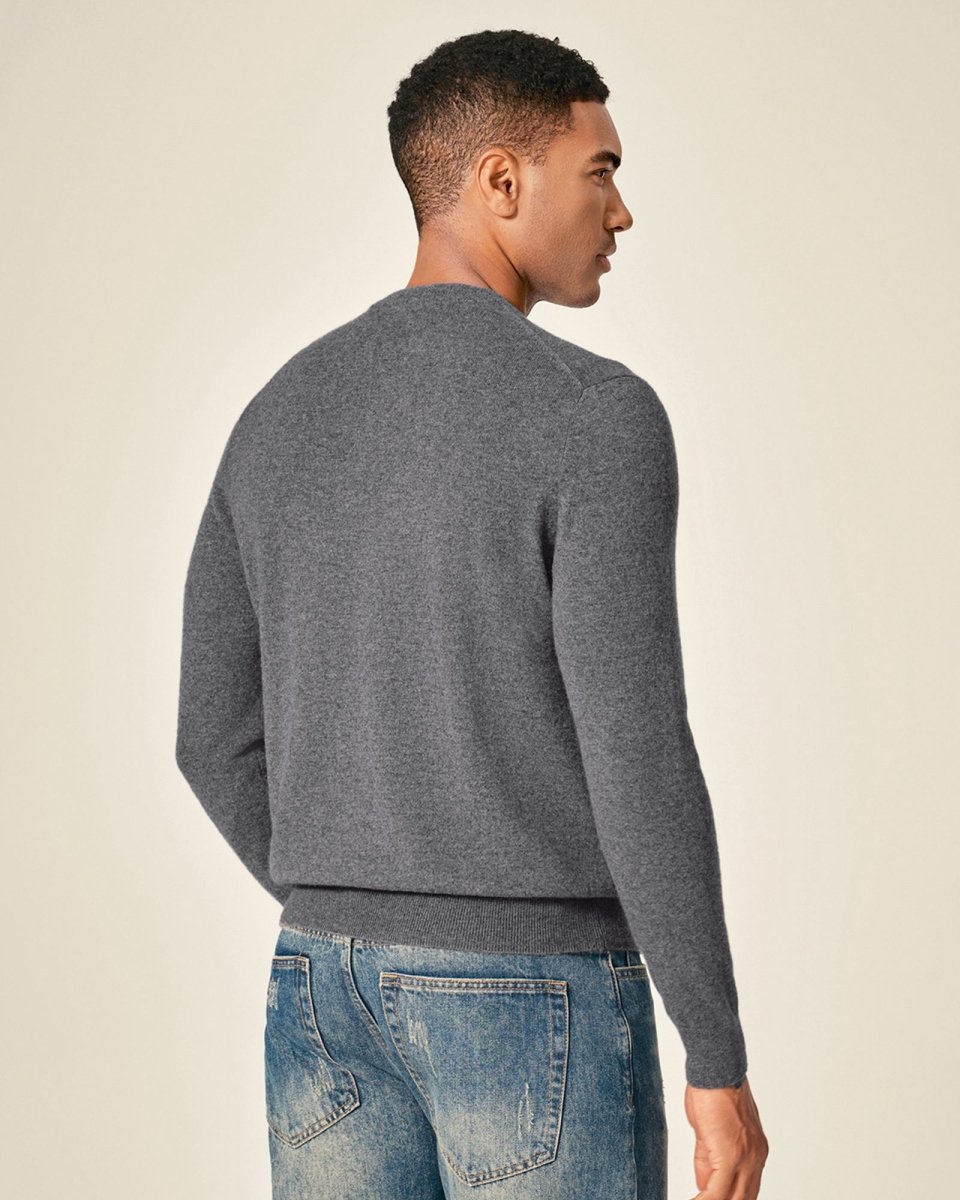 Men's 100% Pure Cashmere Crew Neck Pullover Sweater