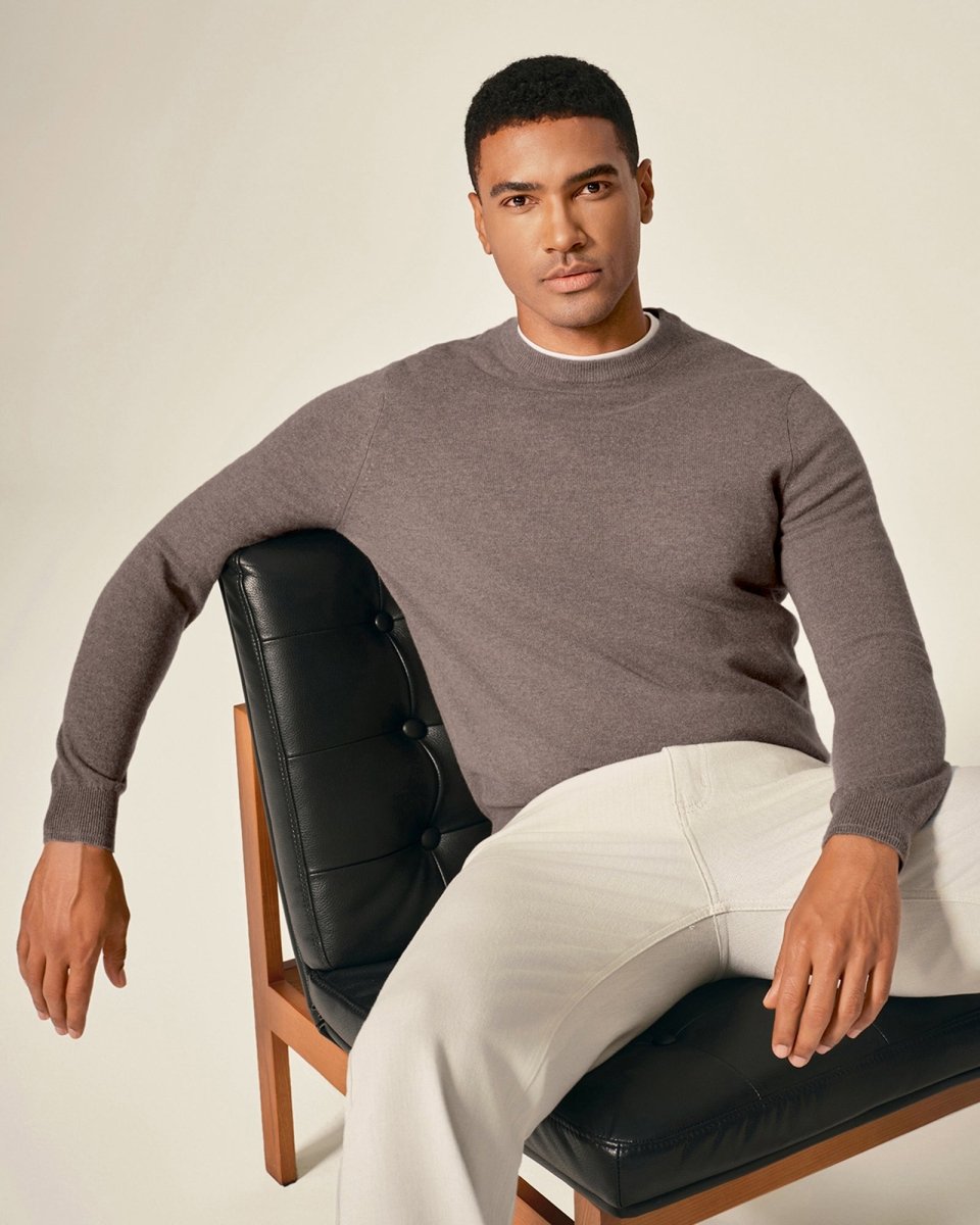 Men's 100% Pure Cashmere Crew Neck Pullover Sweater