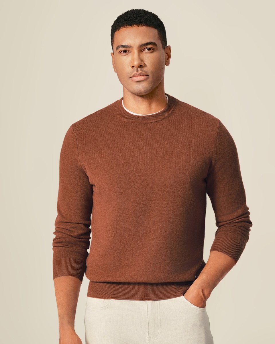 Men's 100% Pure Cashmere Crew Neck Pullover Sweater
