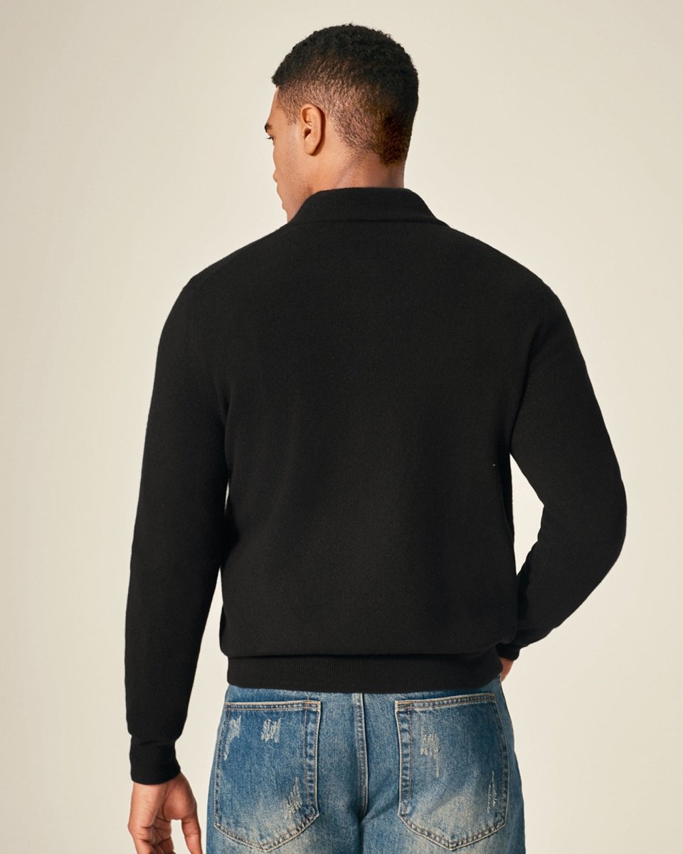 Men's Pure Cashmere Half Zip Sweater