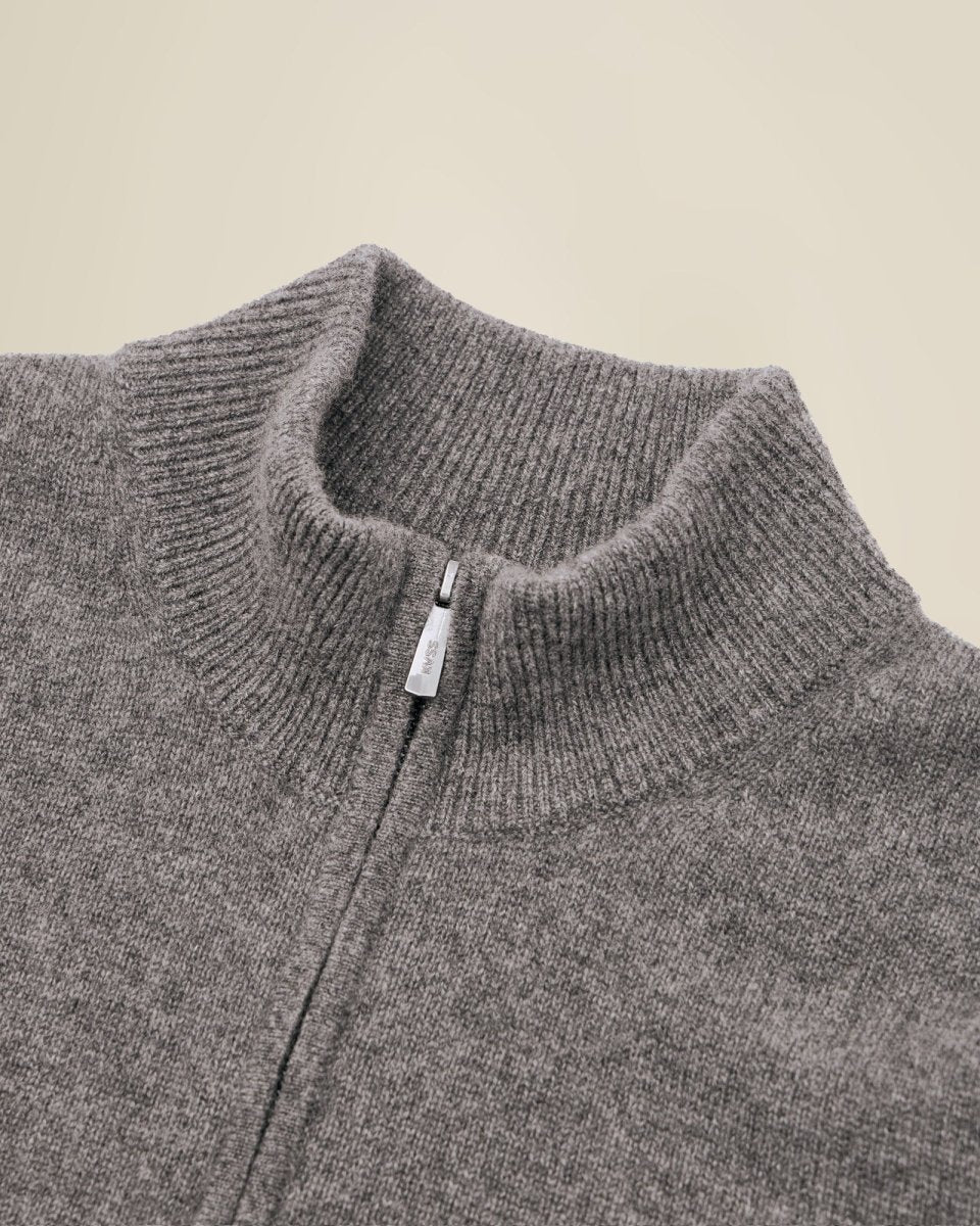 Men's Pure Cashmere Half Zip Sweater