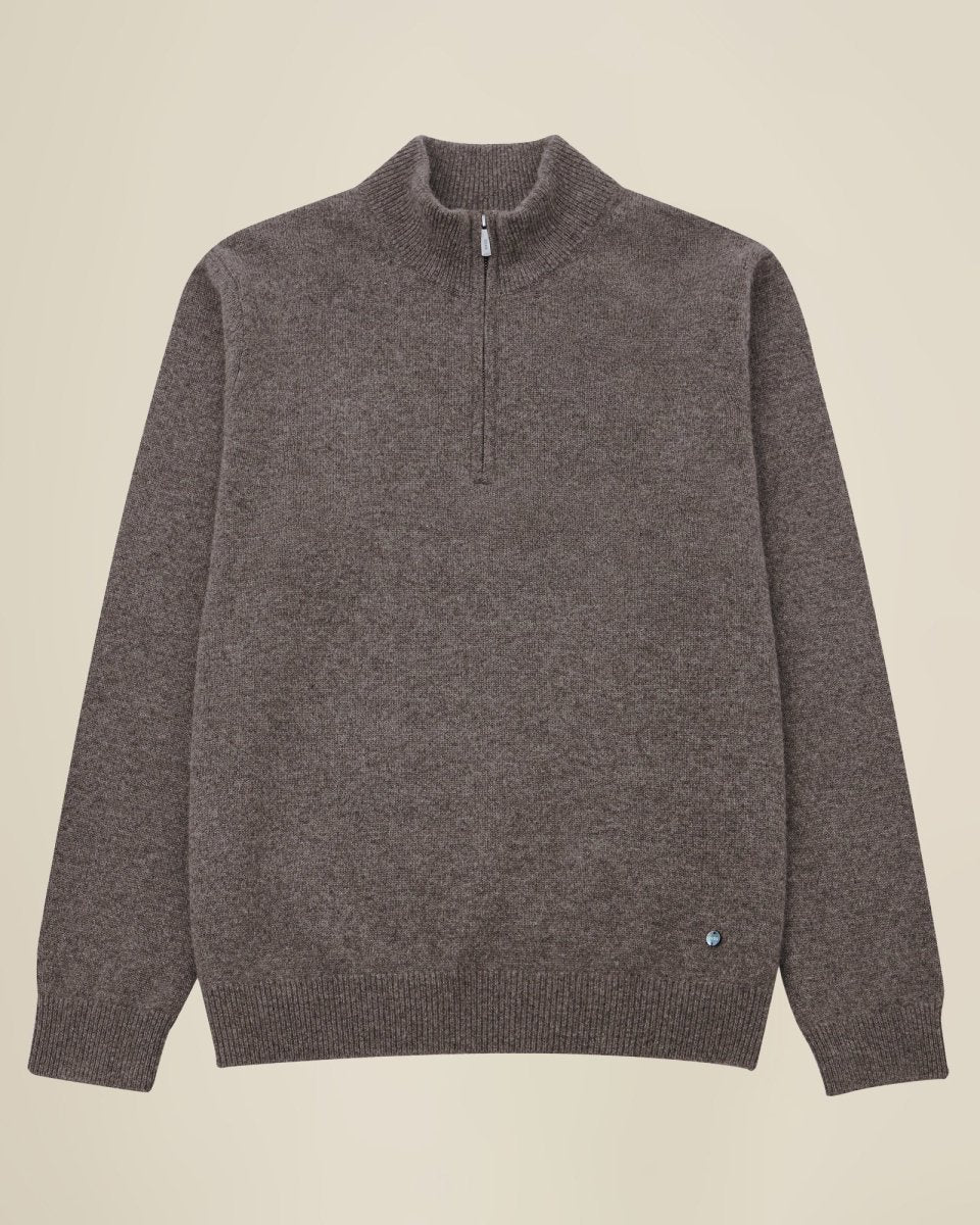 Men's Pure Cashmere Half Zip Sweater