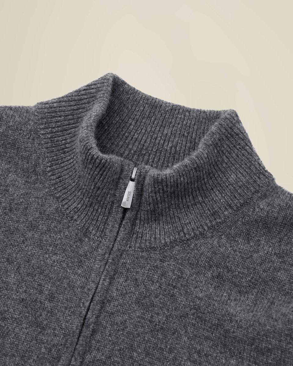 Men's Pure Cashmere Half Zip Sweater