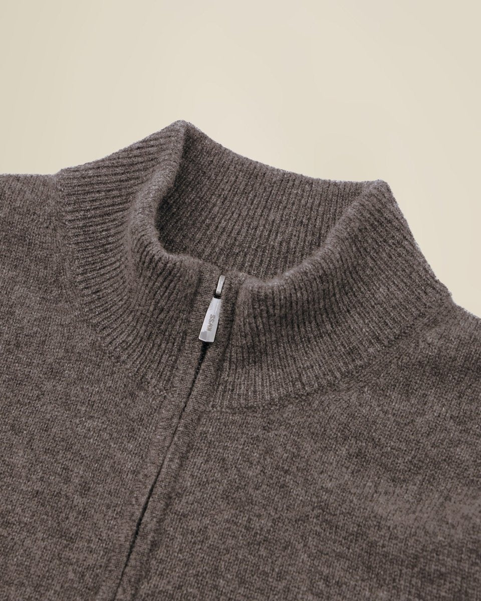 Men's Pure Cashmere Half Zip Sweater