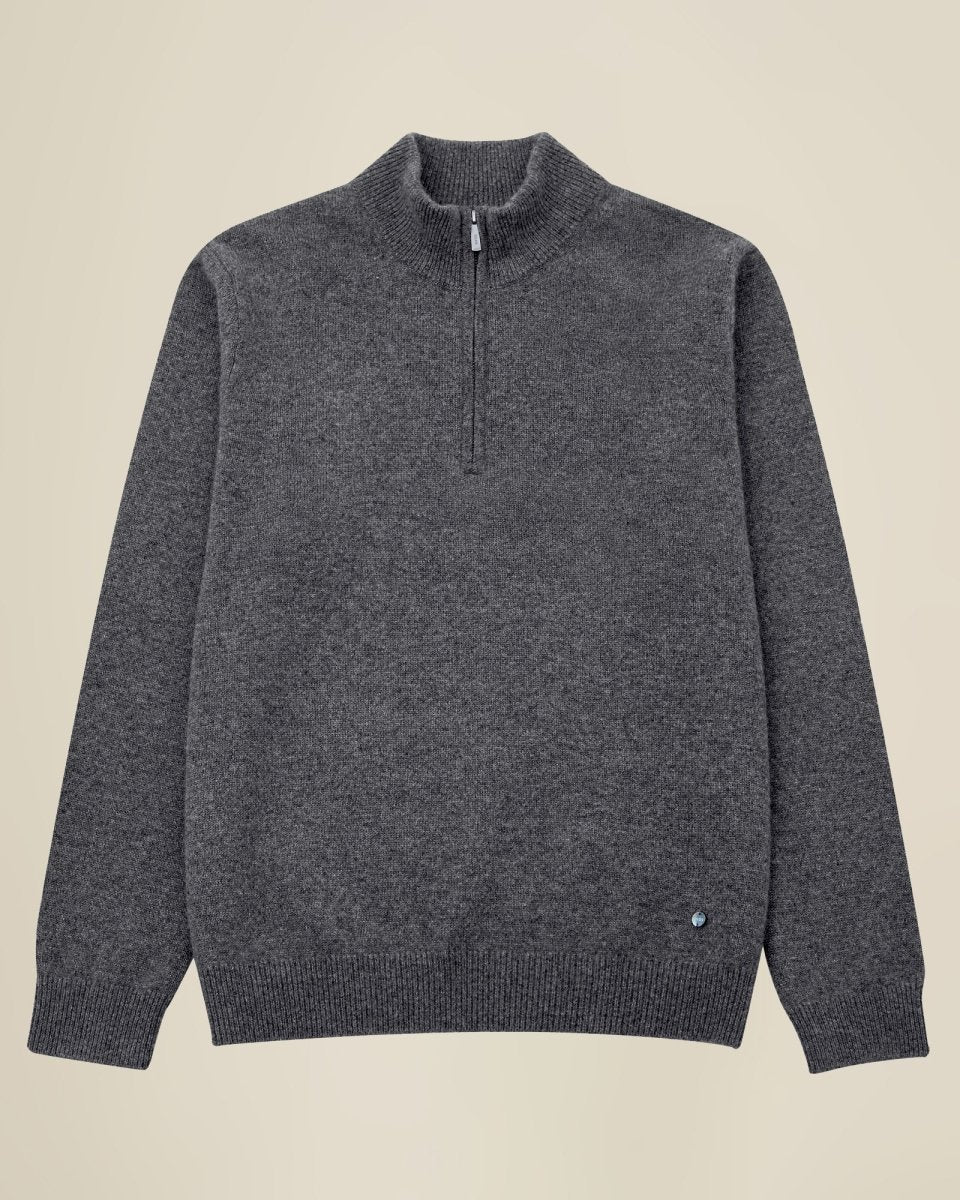 Men's Pure Cashmere Half Zip Sweater