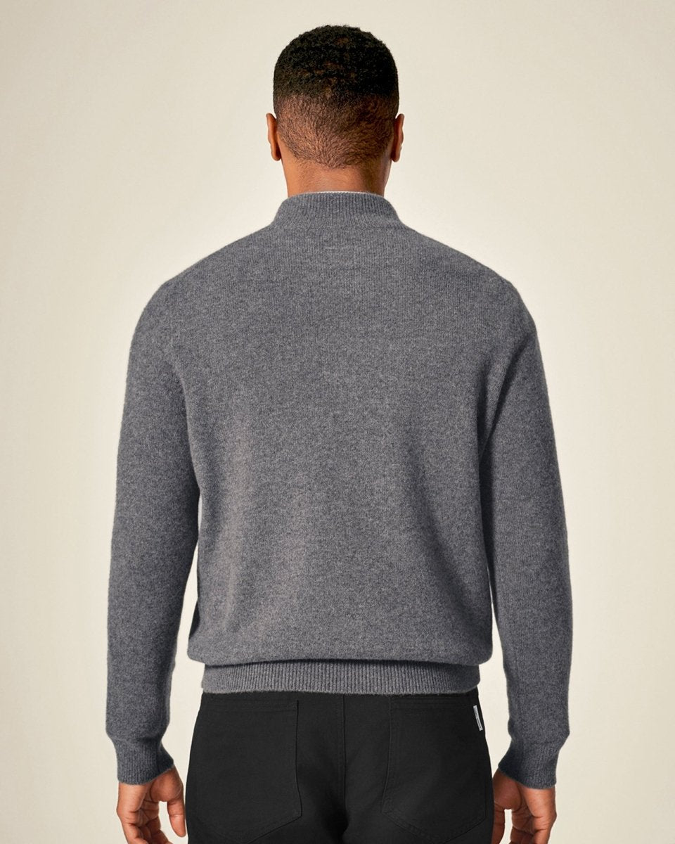 Men's Pure Cashmere Half Zip Sweater