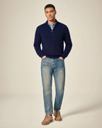 Men's Pure Cashmere Half Zip Sweater