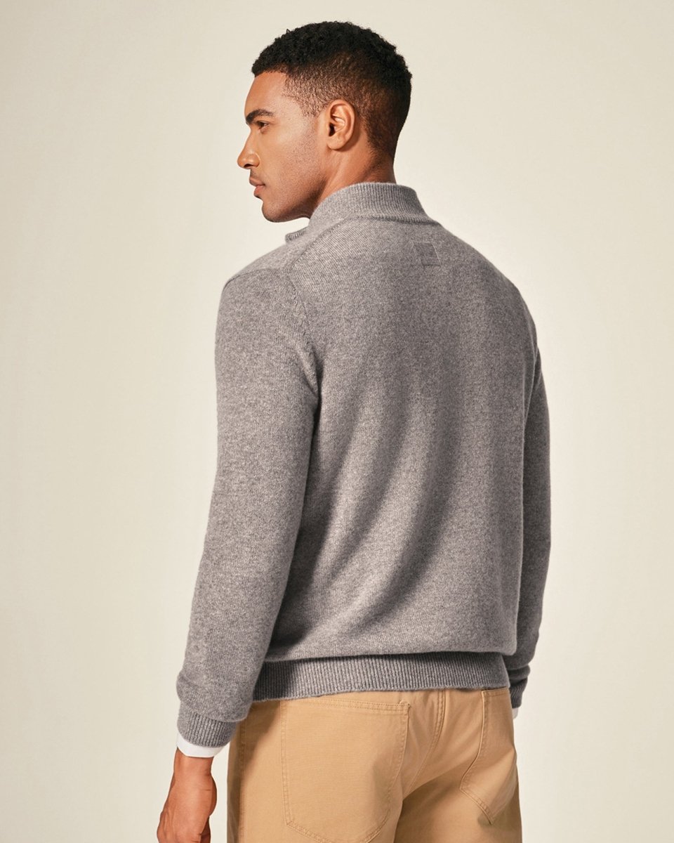 Men's Pure Cashmere Half Zip Sweater