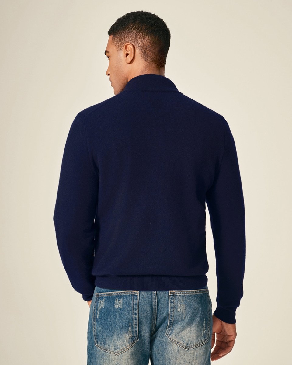 Men's Pure Cashmere Half Zip Sweater