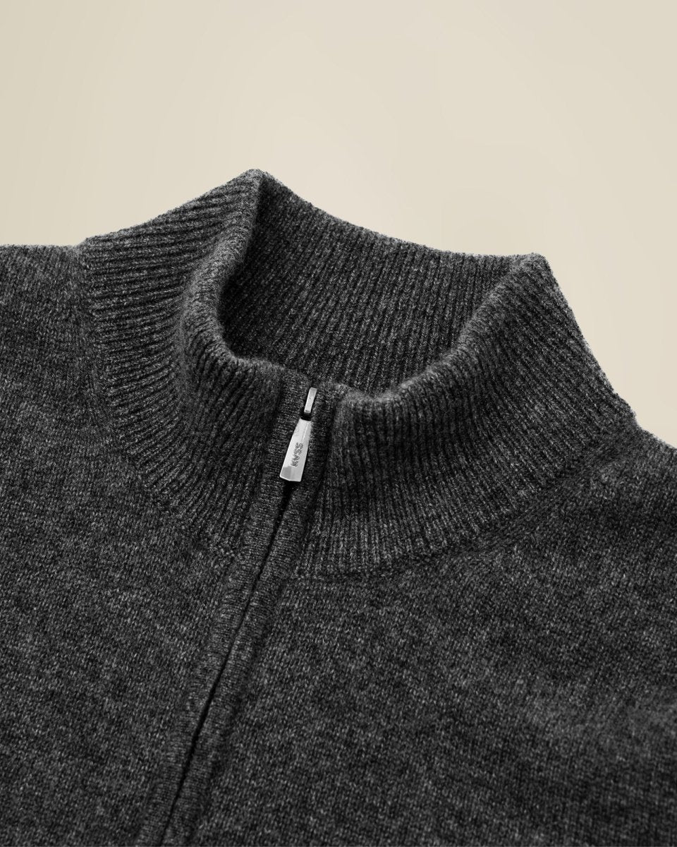 Men's Pure Cashmere Half Zip Sweater