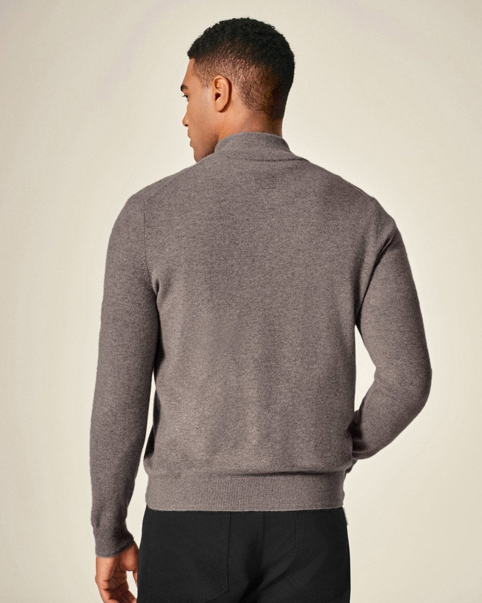 Men's Pure Cashmere Half Zip Sweater