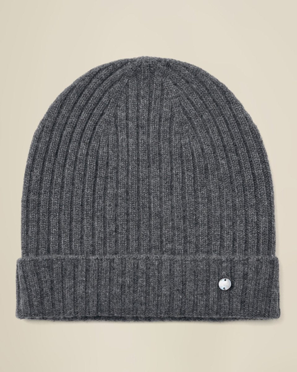 Men's Ribbed 100% Cashmere Beanie