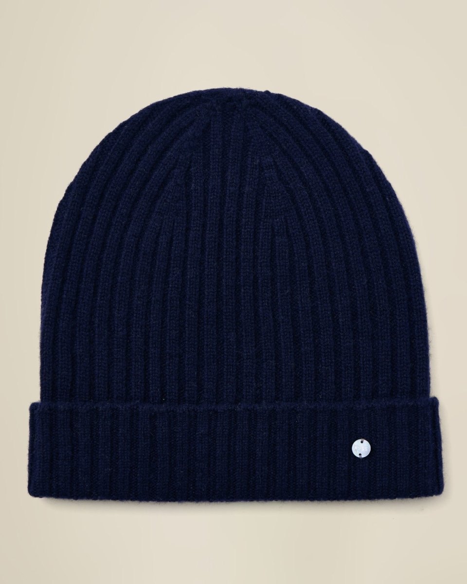 Men's Ribbed 100% Cashmere Beanie