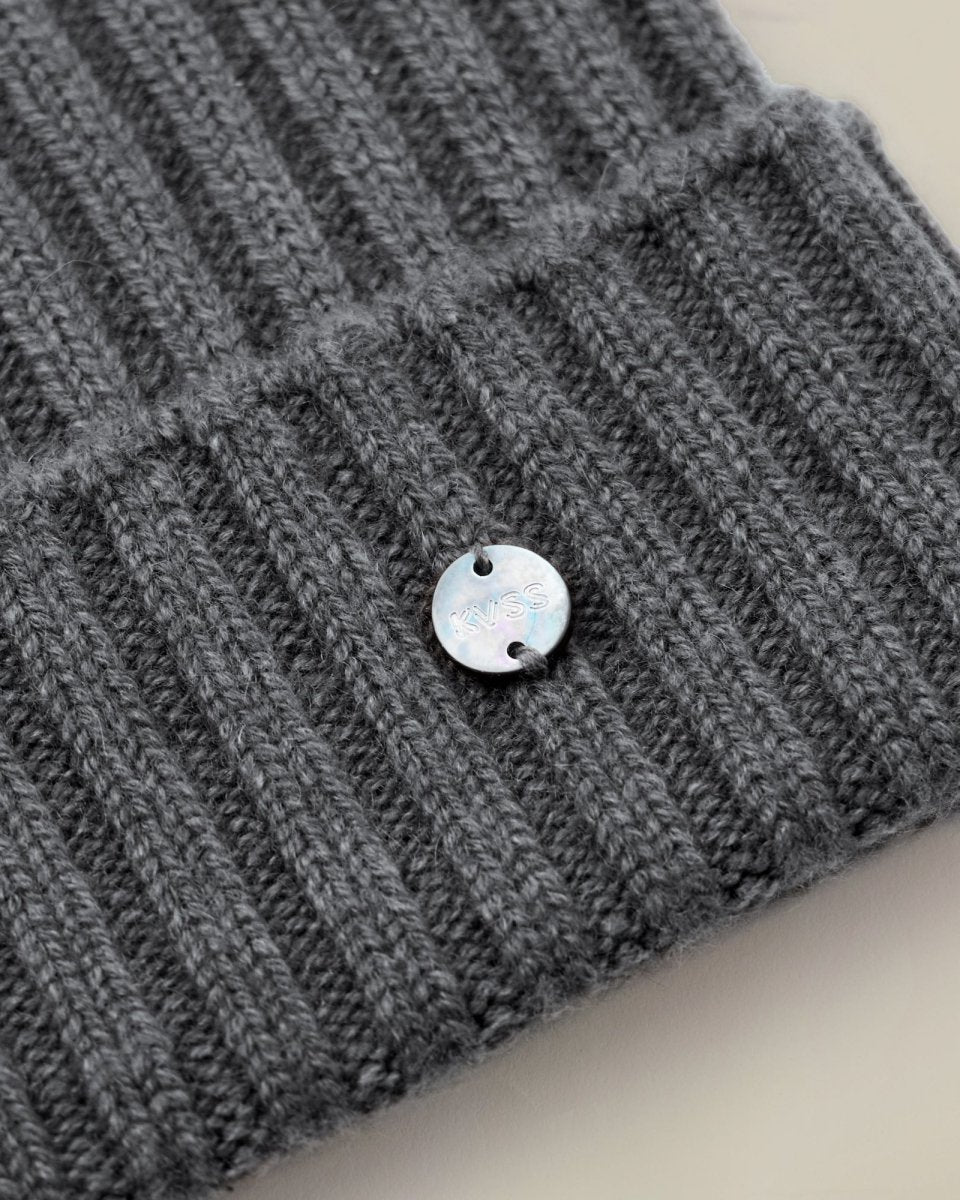 Men's Ribbed 100% Cashmere Beanie