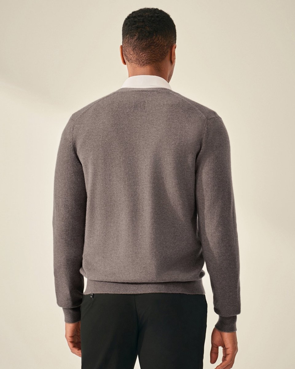 Men's Timeless V - Neck 100% Cashmere Cardigan