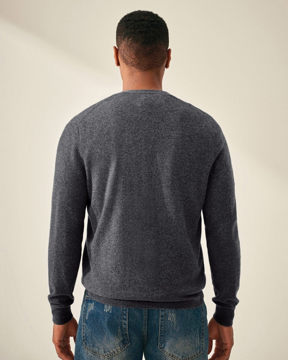 Men's Timeless V - Neck 100% Cashmere Cardigan