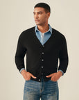 mens black cashmere cardigan sweater
