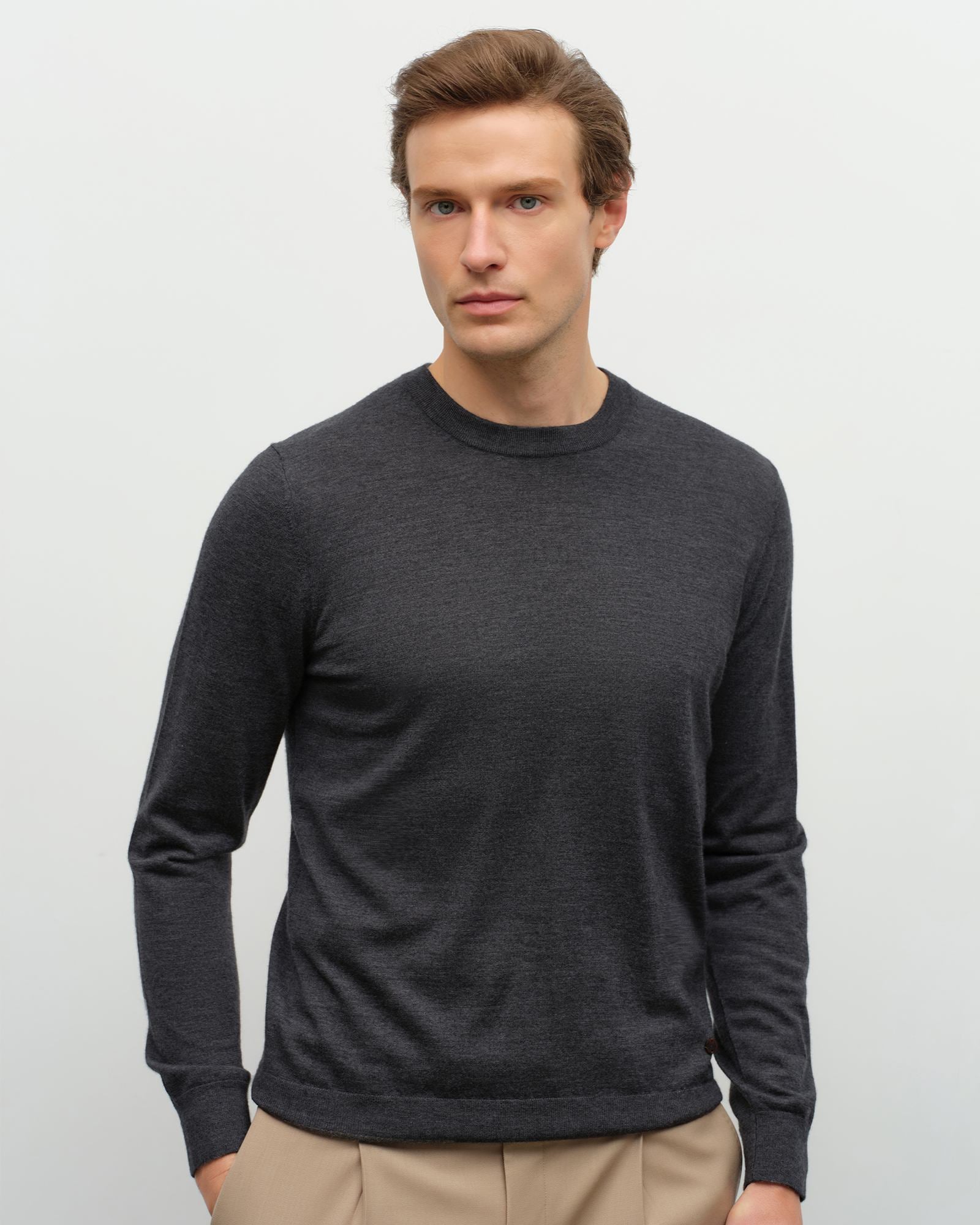 mens grey cashmere sweater  kvss