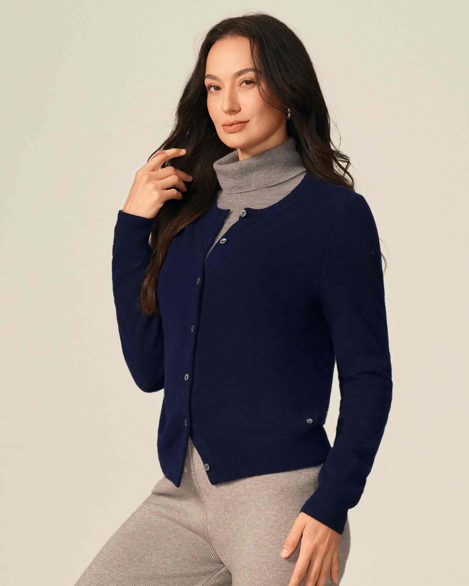 navy blue cashmere cardigan sweater   kvss