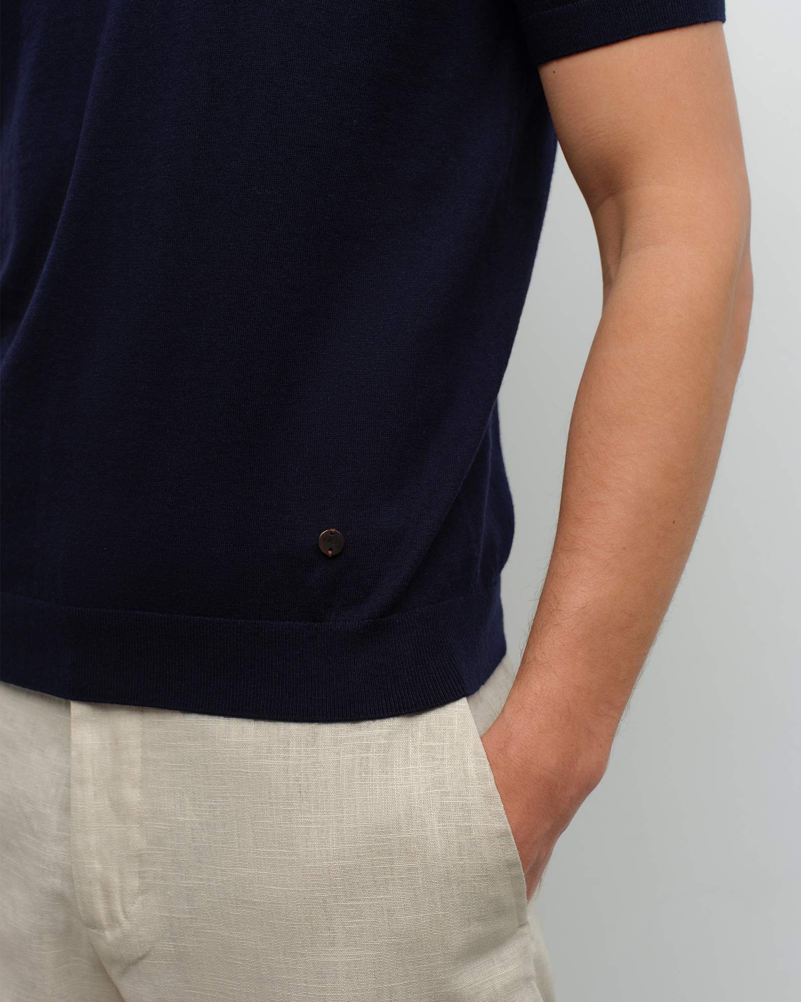 navy cashmere polo neck jumper