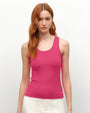 pink silk tank top