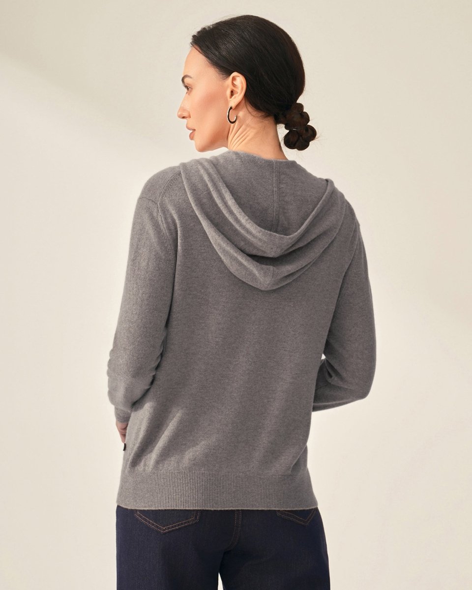 Pure Cashmere Zip - Up Hoodie for Women