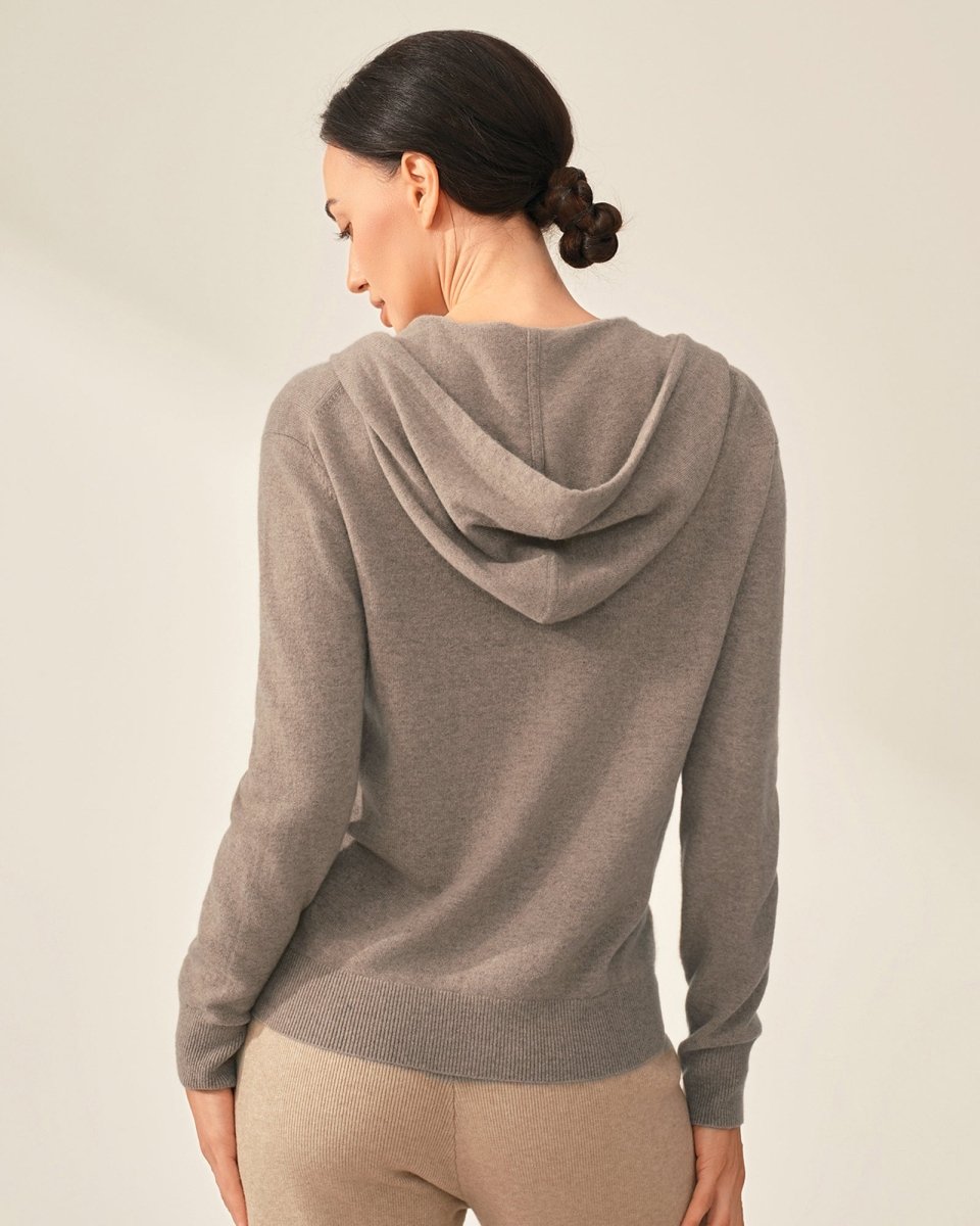 Pure Cashmere Zip - Up Hoodie for Women