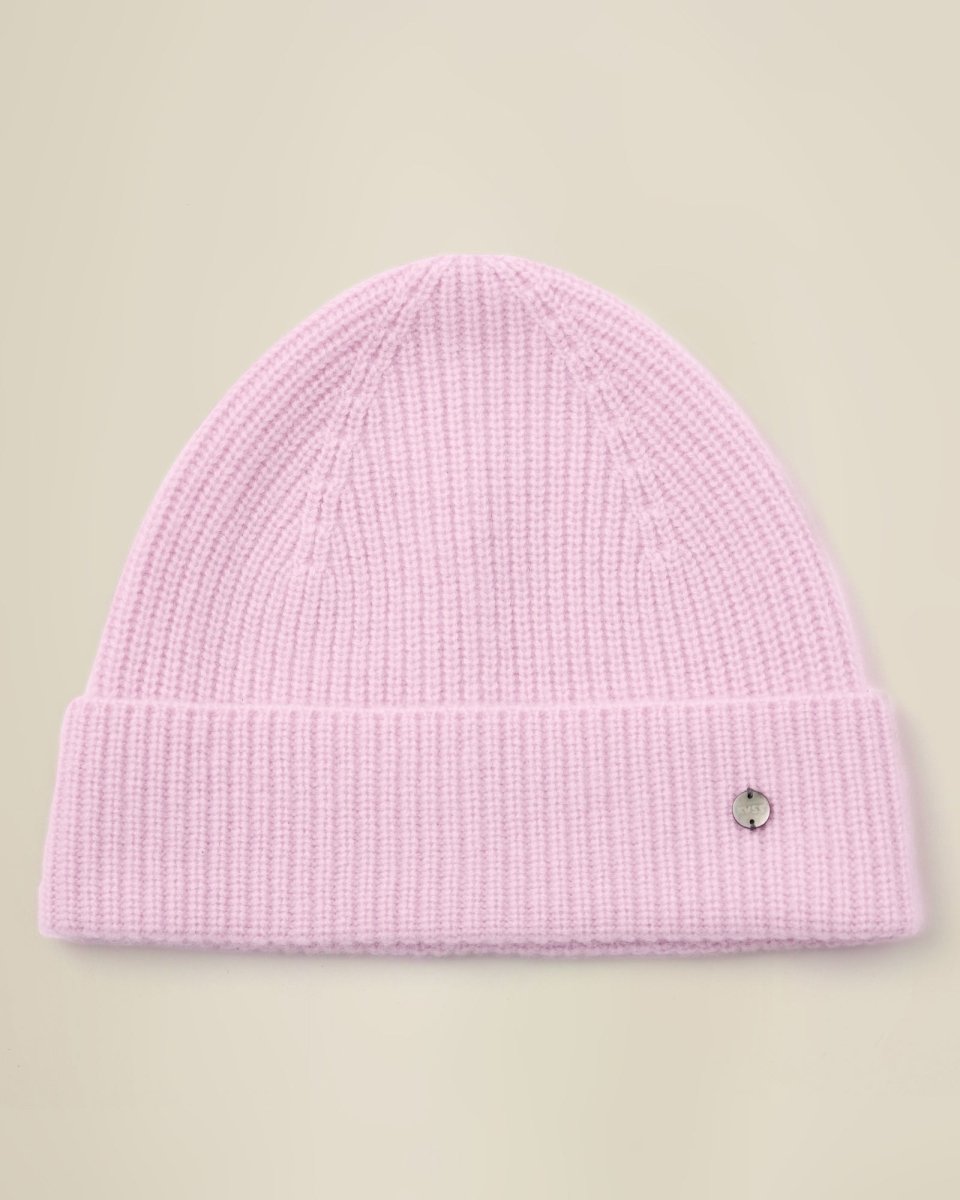 Ribbed Cashmere Beanie Hat for Women