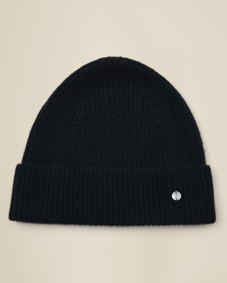 Ribbed Cashmere Beanie Hat for Women